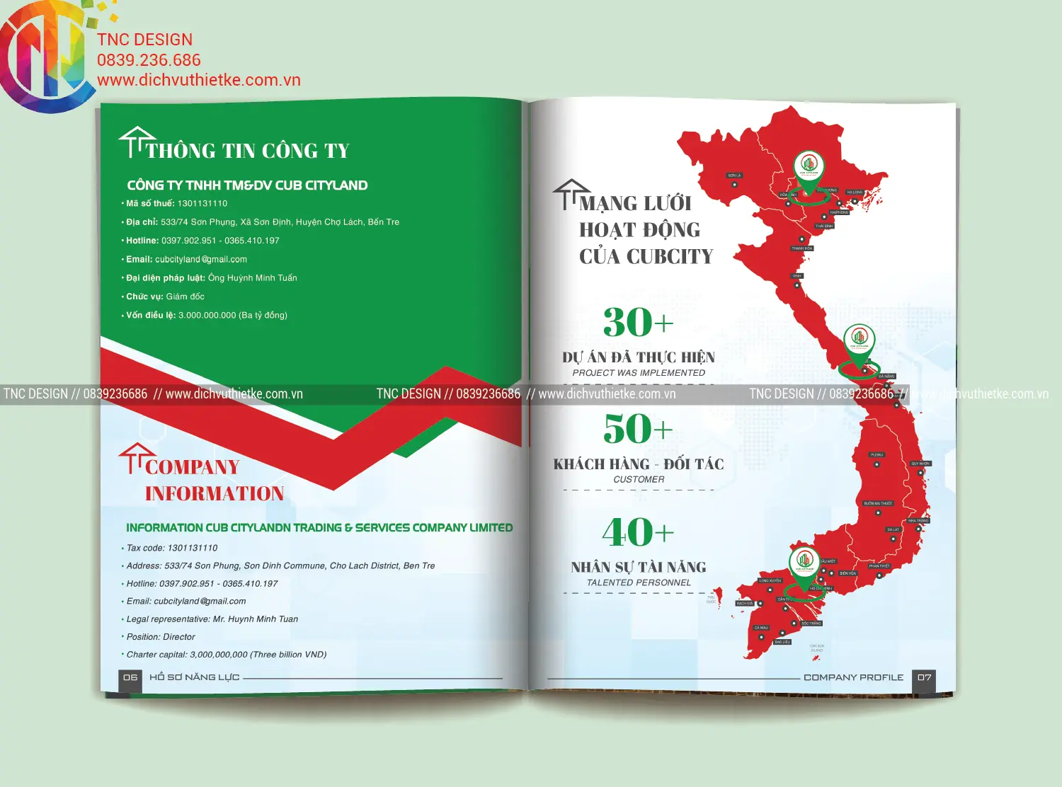 Thông tin công ty trong hồ sơ năng lực công ty xây dựng CUB CITYLAND