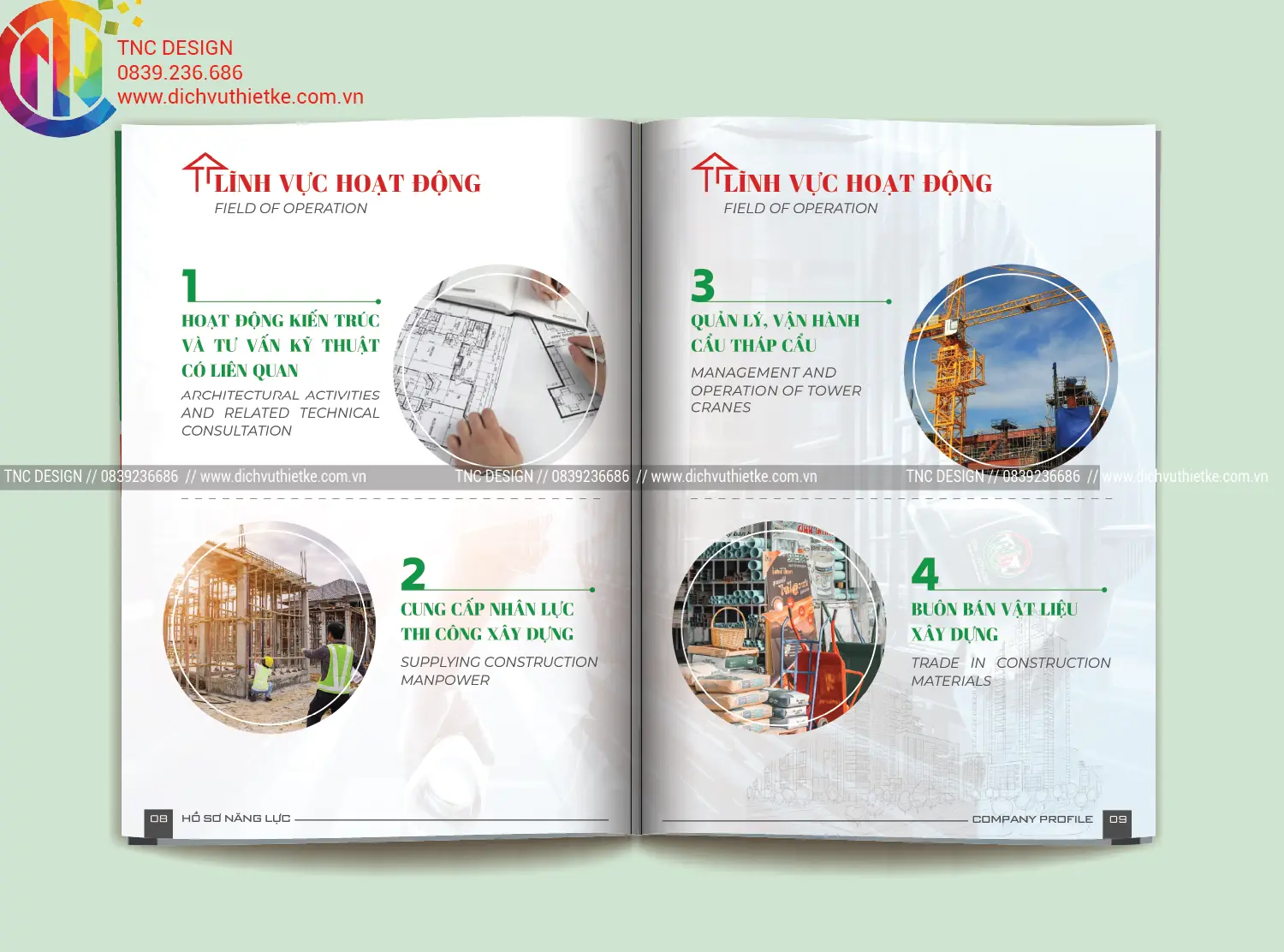 Lĩnh vực hoạt động trong hồ sơ năng lực công ty xây dựng CUB CITYLAND