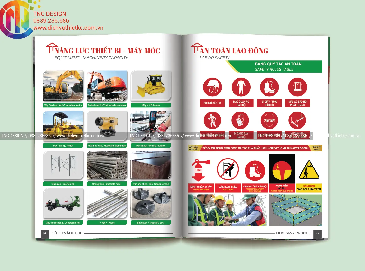 Năng lực thiết bị máy móc trong hồ sơ năng lực công ty xây dựng Cub CityLand