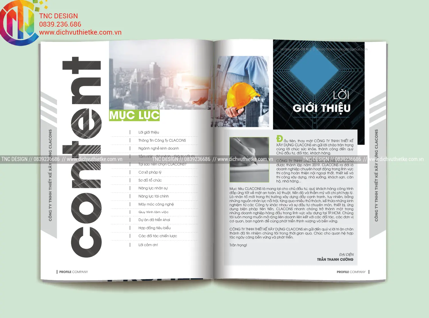 Mục lục và Lời giới thiệu với phong cách sắp xếp chữ (Typography) hiện đại, mở đầu chuyên nghiệp.
