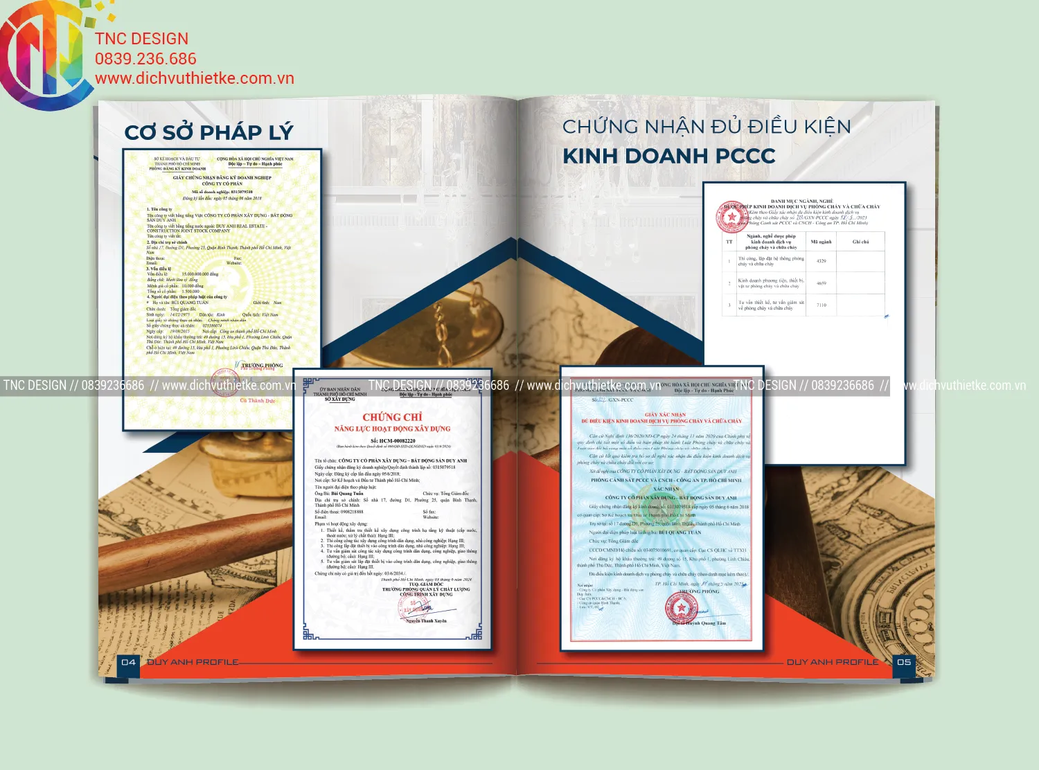 Thông tin pháp lý và ngành nghề kinh doanh công ty Duy Anh