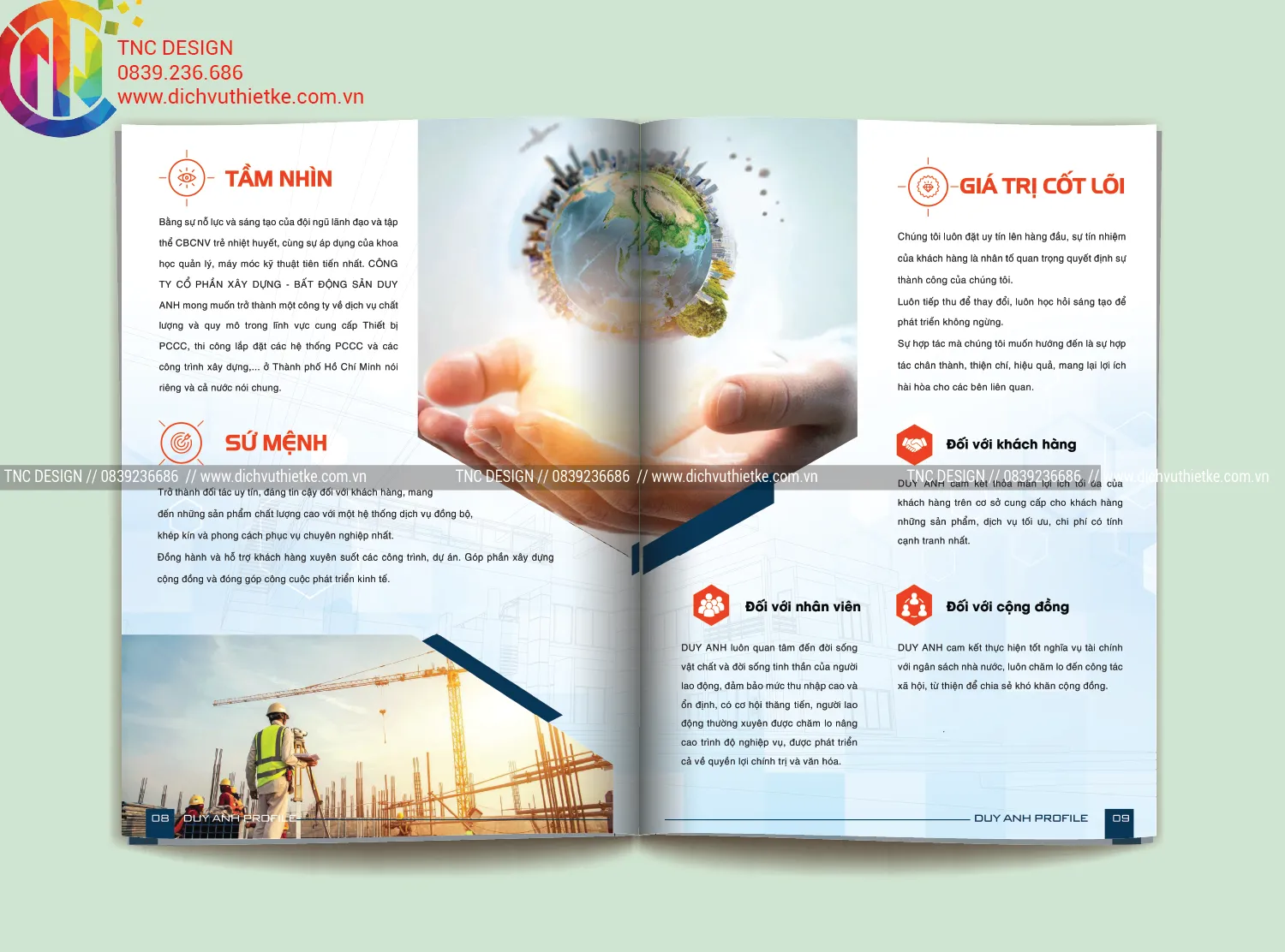 Tầm nhìn sứ mệnh giá trị cốt lõi profile bất động sản Duy Anh